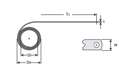 Dibujo técnico - Muelle de fuerza constante Dibujo técnico - Muelle de fuerza constante