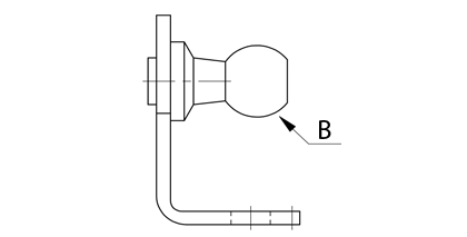 Technical drawing - Brackets with ball stud