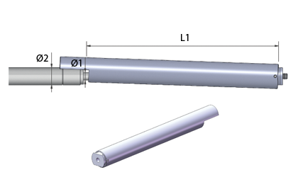 Dibujo técnico - Tubos de bloqueo para resorte de gas - Acero inoxidable