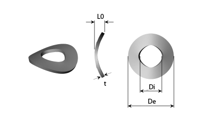 Dibujo técnico - Arandelas elásticas curvadas