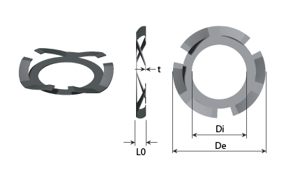 Dibujo técnico - Arandelas elásticas de orejetas