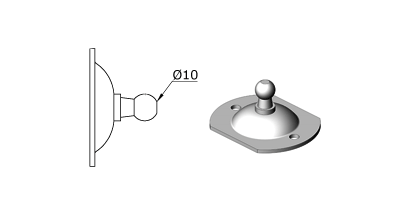 Technical drawing - Endfitting - Brackets ball