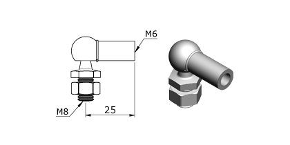 Technical drawing - Endfitting - Balljoint