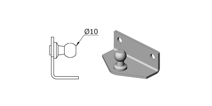 Technical drawing - Endfitting - Brackets ball Technical drawing - Endfitting - Brackets ball