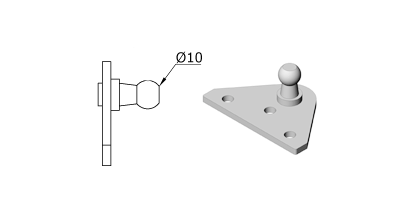 Technical drawing - Endfitting - Brackets ball Technical drawing - Endfitting - Brackets ball