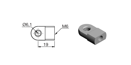 Technical drawing - Endfitting - Eye Technical drawing - Endfitting - Eye